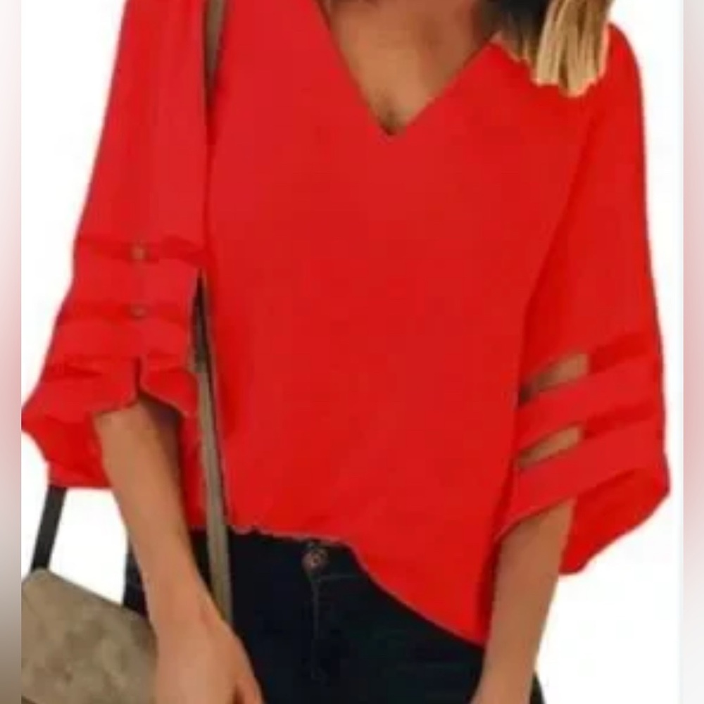 CHELSEA 28 Elegant Tomato Red Wrap Top